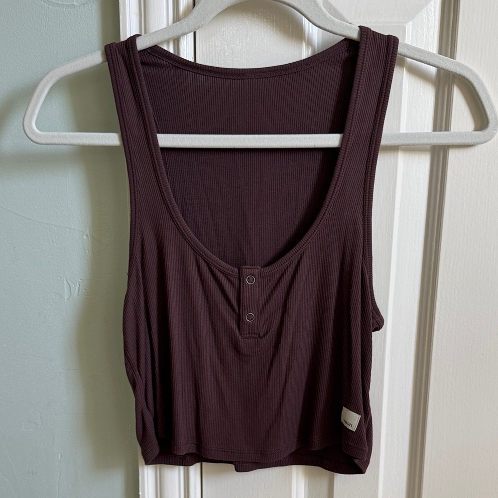 Vuori Women's Ribbed Tank Top - Deep Brown